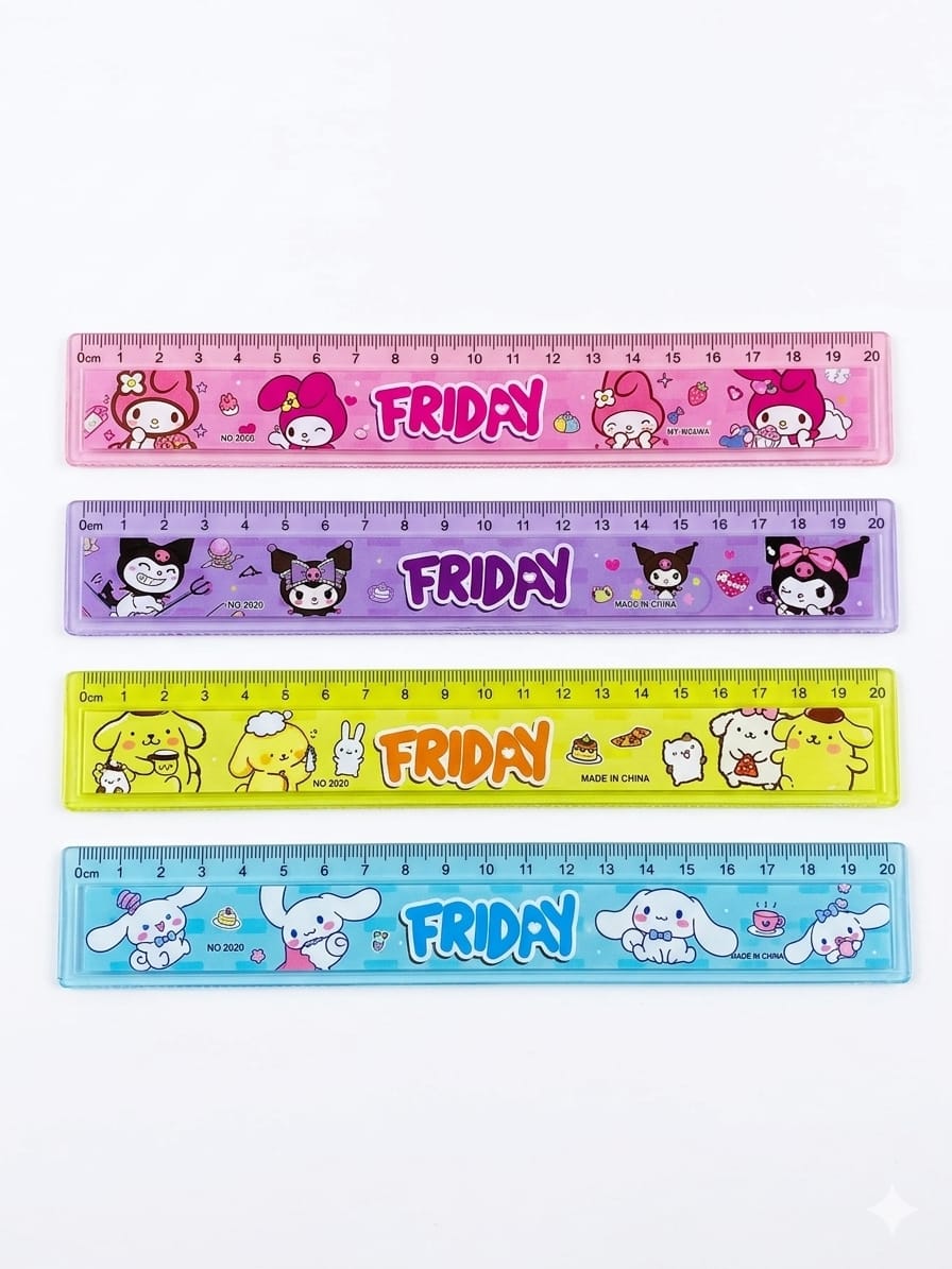 مسطرة بلاستيك بأشكال كرتونية 20 سم