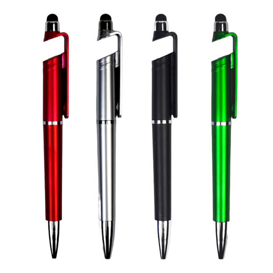 قلم حبر كروي مع حامل هاتف وشاشة تعمل باللمس